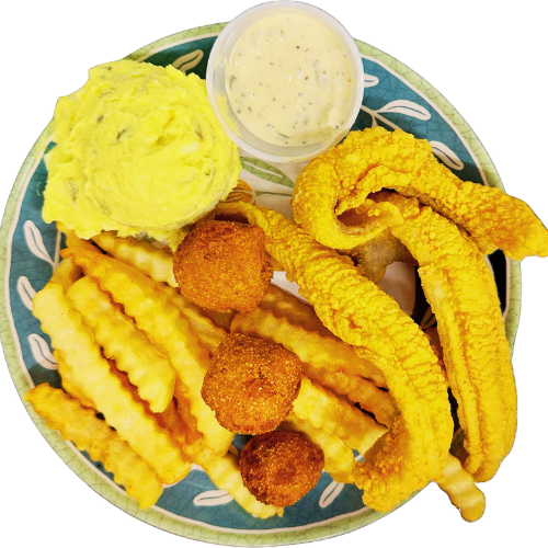 friday lunch plate (fish) $9.99